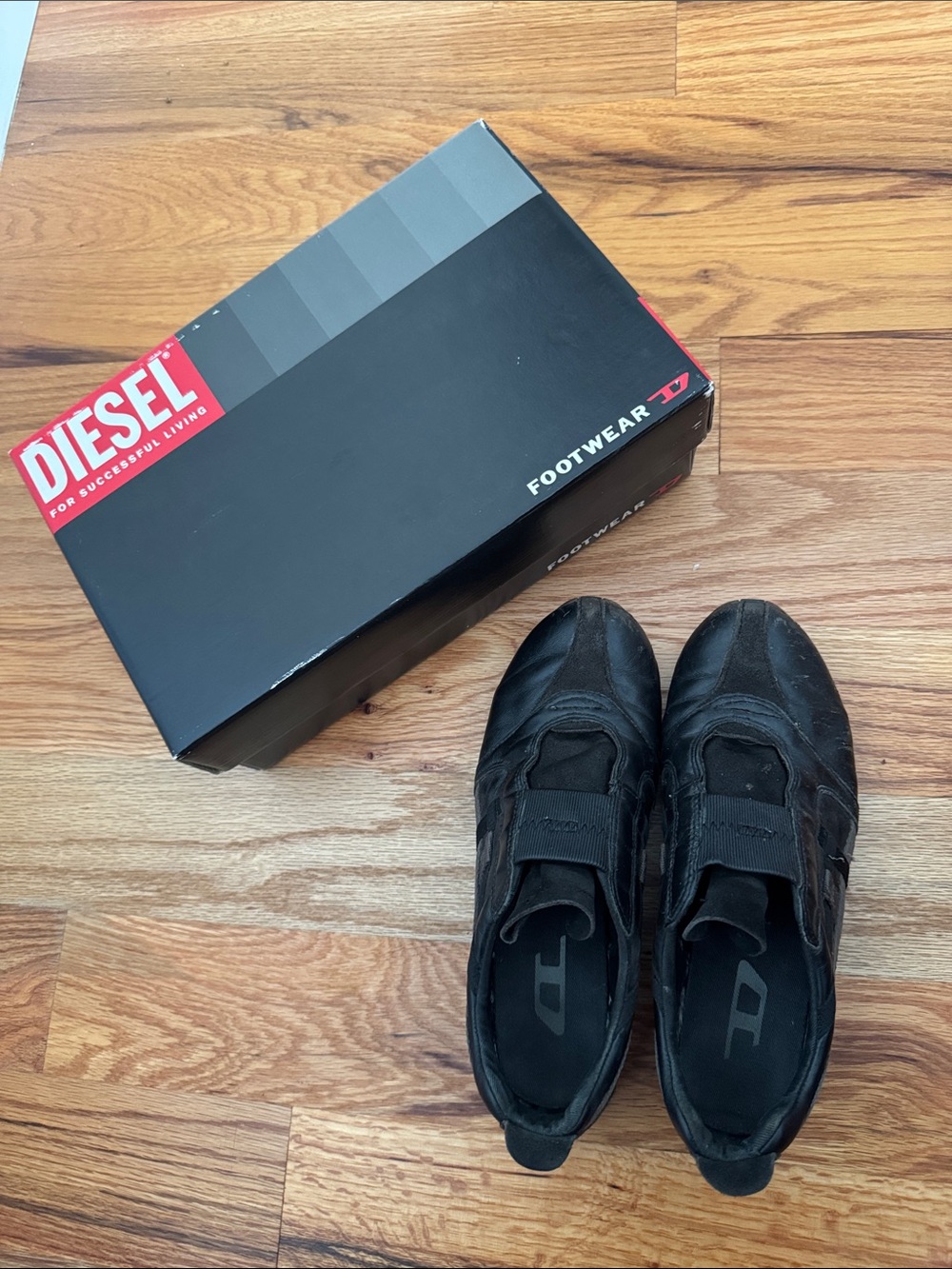 Diesel Black Low-Top Vintage Sneakers